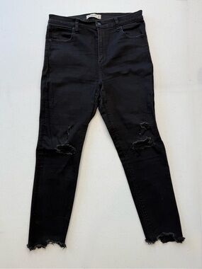 Abercrombie & Fitch Black Skinny Distressed Jeans